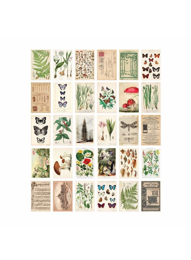 Wintertime Crafts Vintage Collection Postcard Set: Pack of 30 Retro Style Botanical, Nature and Ephemera Postcards - Image 1