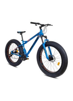 Vaux دراجة Vaux Joggers Fat Bike للرجال مع تروس 21 سرعة وإطار من سبائك الألومنيوم - دراجة ذات إطارات كبيرة للأولاد بعمر 15 عامًا مع إطارات 26 × 4.0 بوصة - شوكة تعليق أمامية قابلة للقفل وفرامل قرصية مزدوجة - أزرق  - Image 2