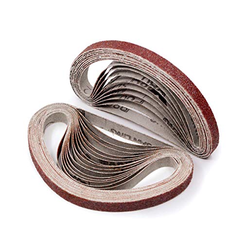 SHUTTLE GENIUS 3/8 x 13 Sanding Belts, 60 Grit Aluminum Oxide Sandpaper Belt Sander Paper for 3/8 Inch x 13 Inch Belt Sander, 24 Pack(3/8x13in, 60 Grit) - Image 1