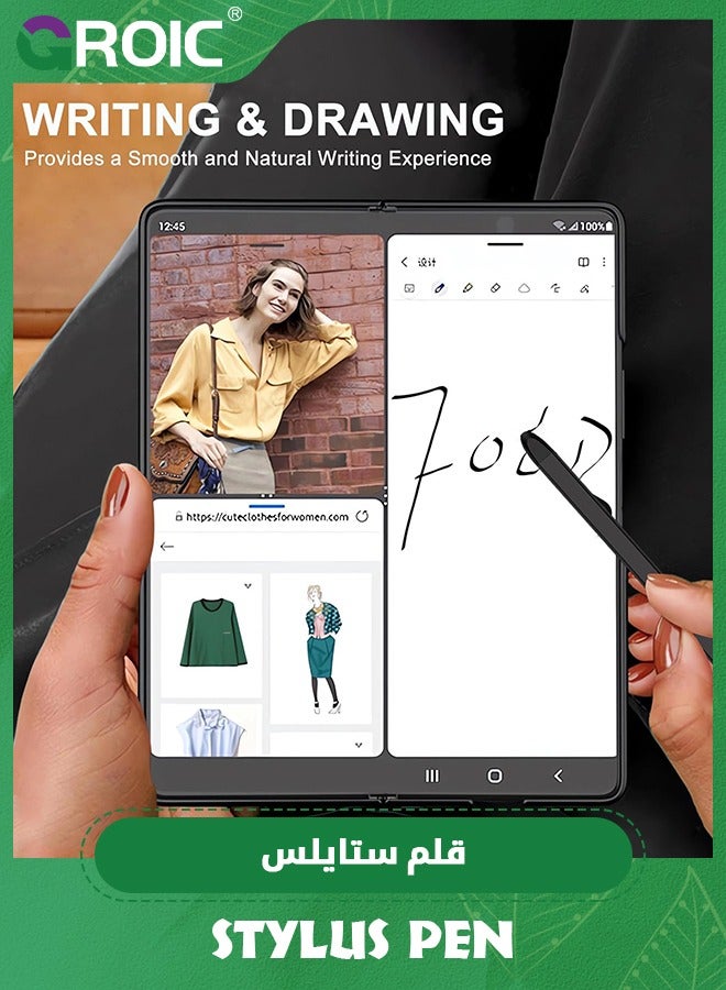 GROIC Black Samsung Galaxy Z Fold 5 S Pen Fold Edition Replacement, Slim Capacitive Stylus Pen, Rubber Tip Touch Screen Stylus Pen for Galaxy Z Fold 5 Accessories  - Image 3