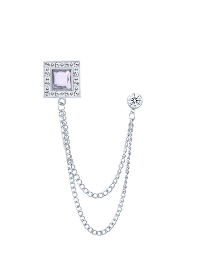 Shougu Versatile Temperament Personality Gemstone Tassel Chain Suit Brooch 
