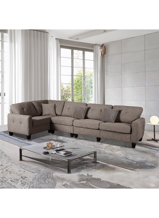 Home Box Nevada 5-Seater Fabric Reversible Corner Sofa with 3 Cushions 84 x 90 x 93 cm 