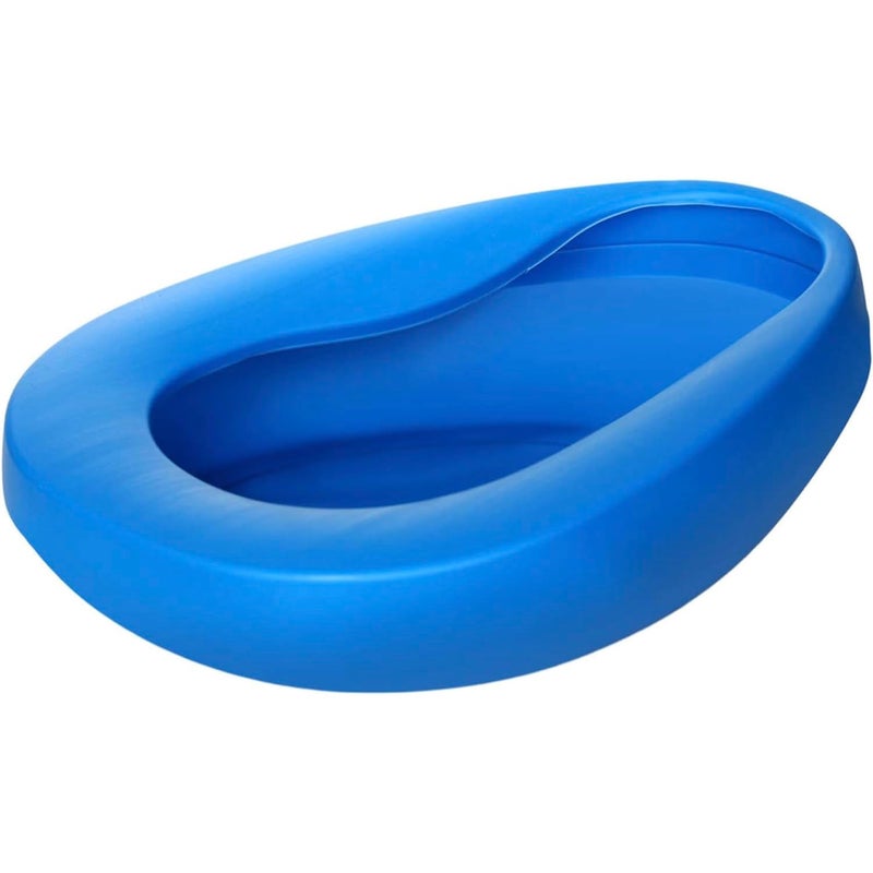 MEXPLE SpaceX1 Bedpan for Elderly Men & Women | Durable & Heavy Duty PP Material | Nonstick Surface & Easy to Clean | For Hospital, Home Bedridden Adult Patient - Blue (1000ML) - Image 1