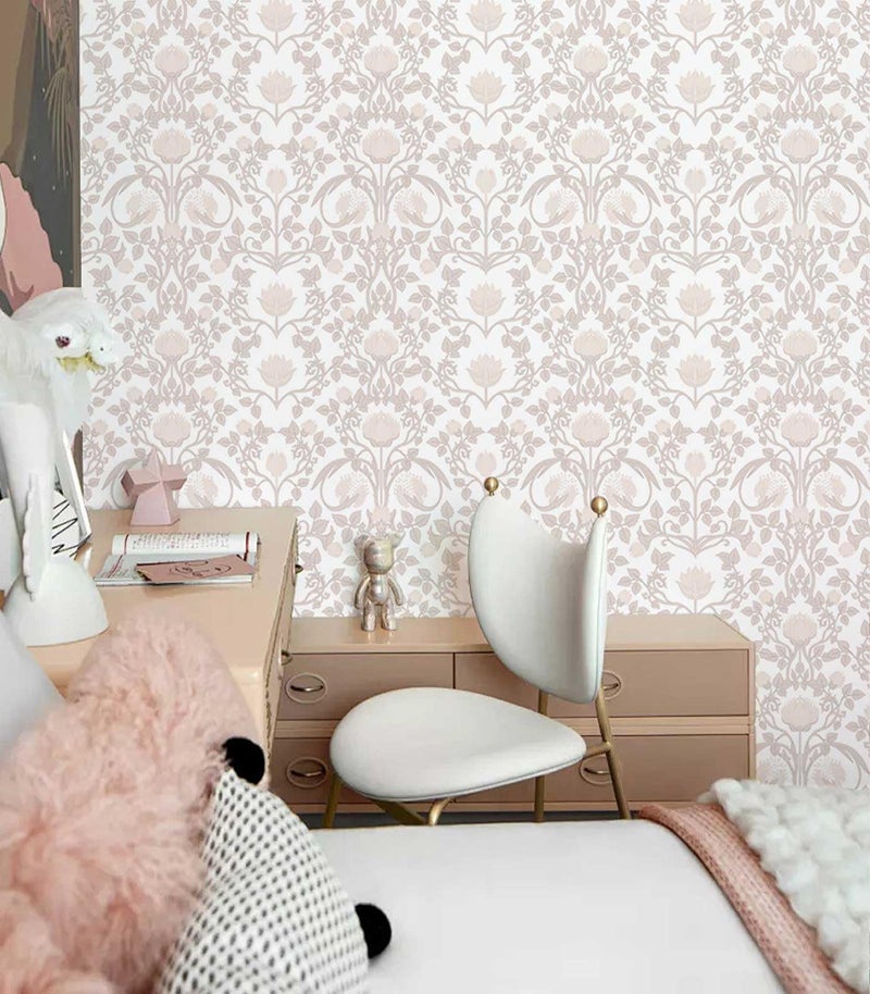 YXTII 17.3" Ã— 393.7" Pink Peel and Stick Wallpaper, Floral Wallpaper for Bedroom Bathroom Self Adhesive Removable - Image 4