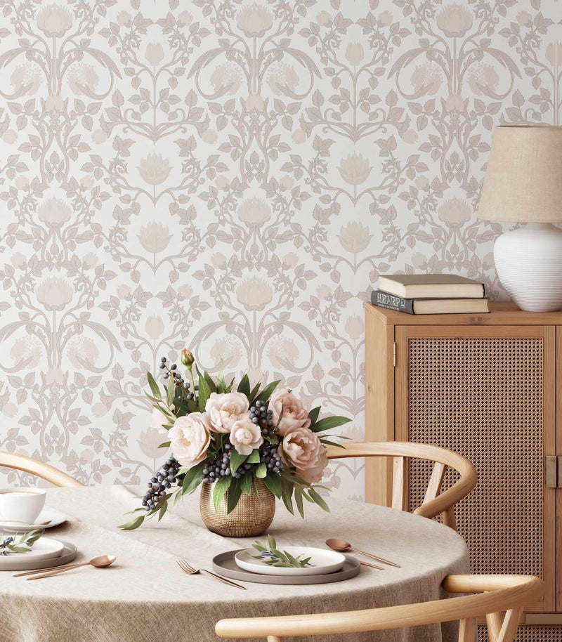 YXTII 17.3" Ã— 393.7" Pink Peel and Stick Wallpaper, Floral Wallpaper for Bedroom Bathroom Self Adhesive Removable - Image 3