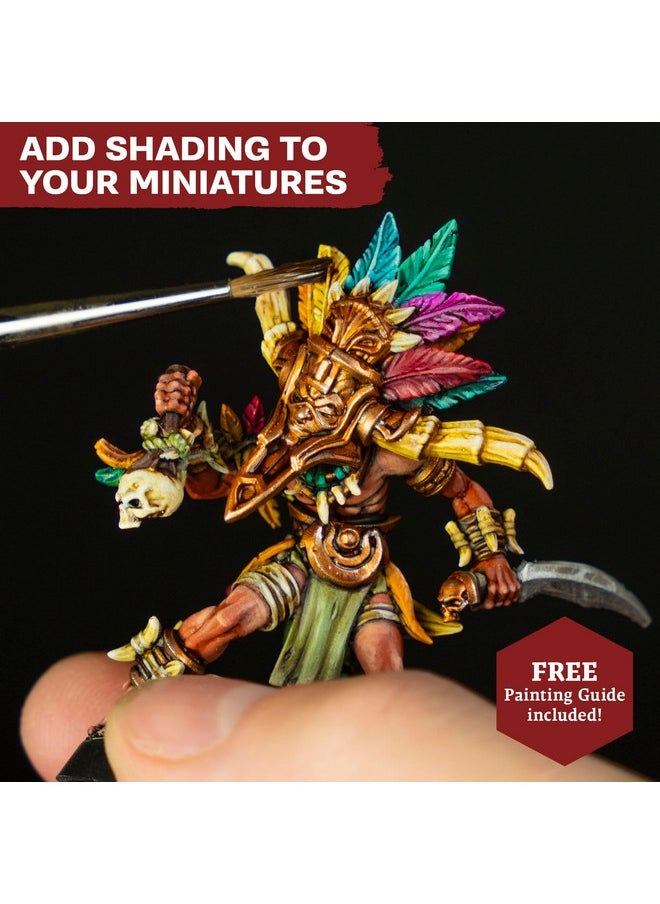 The Army Painter The Army Painter Warpaints Fanatic: Washes Paint Set Combo, Set of 10 Acrylic Paints in 18ml Dropper Bottles to Wash and Shade Miniature Models, Plus 1 Free Basecoating Brush  - Image 4