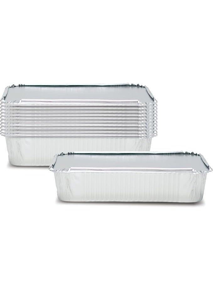 فن حاويات ألومنيوم بأغطية سعة 800 سم مكعب (عبوة من 10 قطع) - حاويات تخزين طعام مانعة للتسرب، متينة لتحضير الوجبات والغداء والاستخدام في المطبخ - Image 2