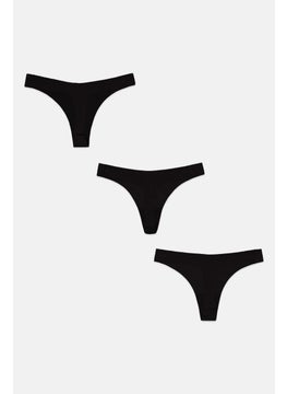 bebe Women Plain Pantie, Black  - Image 2