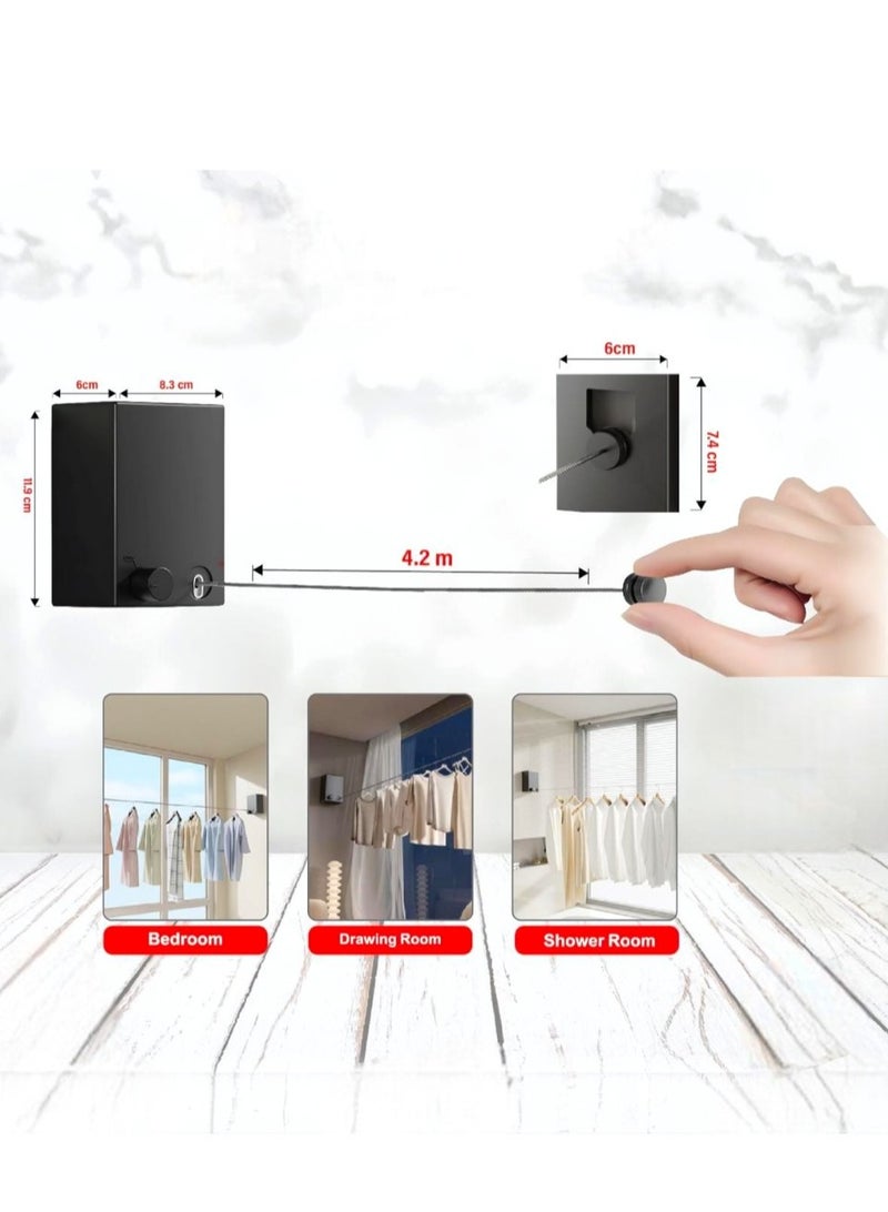 Retractable Balcony Household Clothes Dryer With Adjustable Rope String