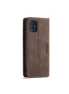 CaseMe CaseMe Samsung Galaxy A71 Case Wallet, for Samsung Galaxy A71 Wallet Case Book Folding Flip Folio Case with Magnetic Kickstand Card Slots Protective Cover - Coffee  - Image 2