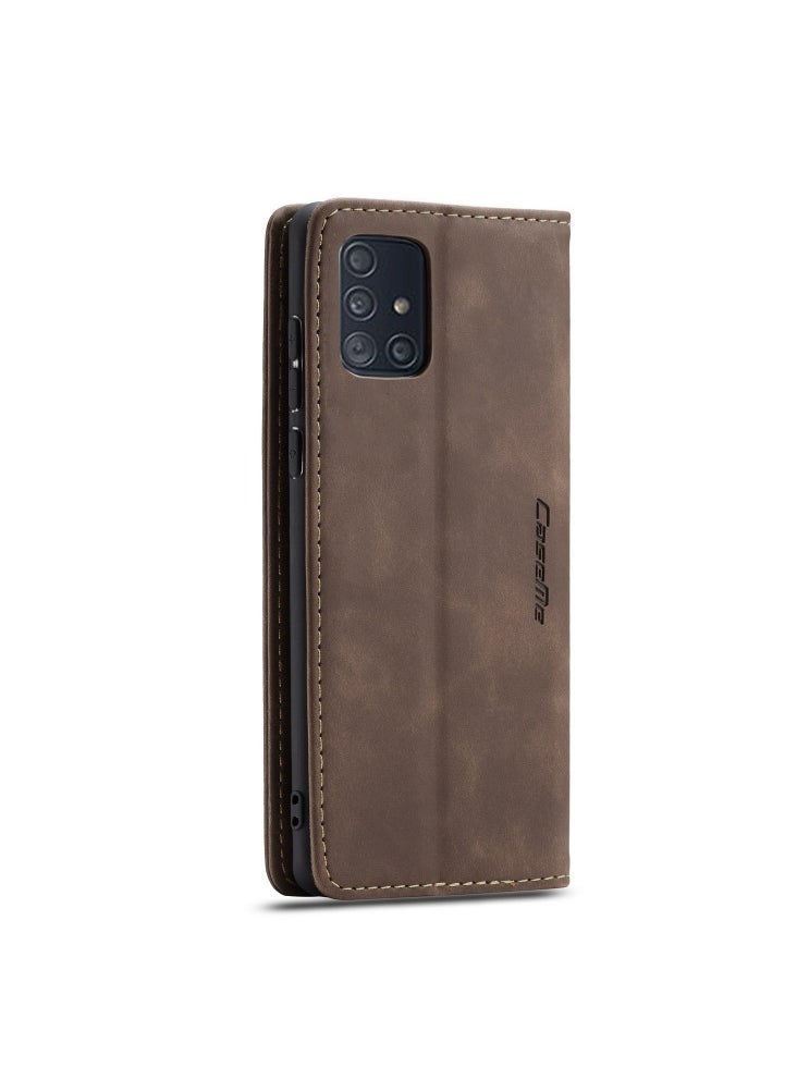 CaseMe CaseMe Samsung Galaxy A71 Case Wallet, for Samsung Galaxy A71 Wallet Case Book Folding Flip Folio Case with Magnetic Kickstand Card Slots Protective Cover - Coffee  - Image 2