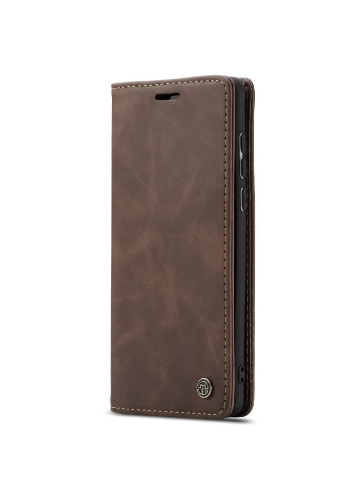 CaseMe CaseMe Samsung Galaxy A71 Case Wallet, for Samsung Galaxy A71 Wallet Case Book Folding Flip Folio Case with Magnetic Kickstand Card Slots Protective Cover - Coffee  - Image 1