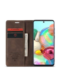 CaseMe CaseMe Samsung Galaxy A71 Case Wallet, for Samsung Galaxy A71 Wallet Case Book Folding Flip Folio Case with Magnetic Kickstand Card Slots Protective Cover - Coffee  - Image 5
