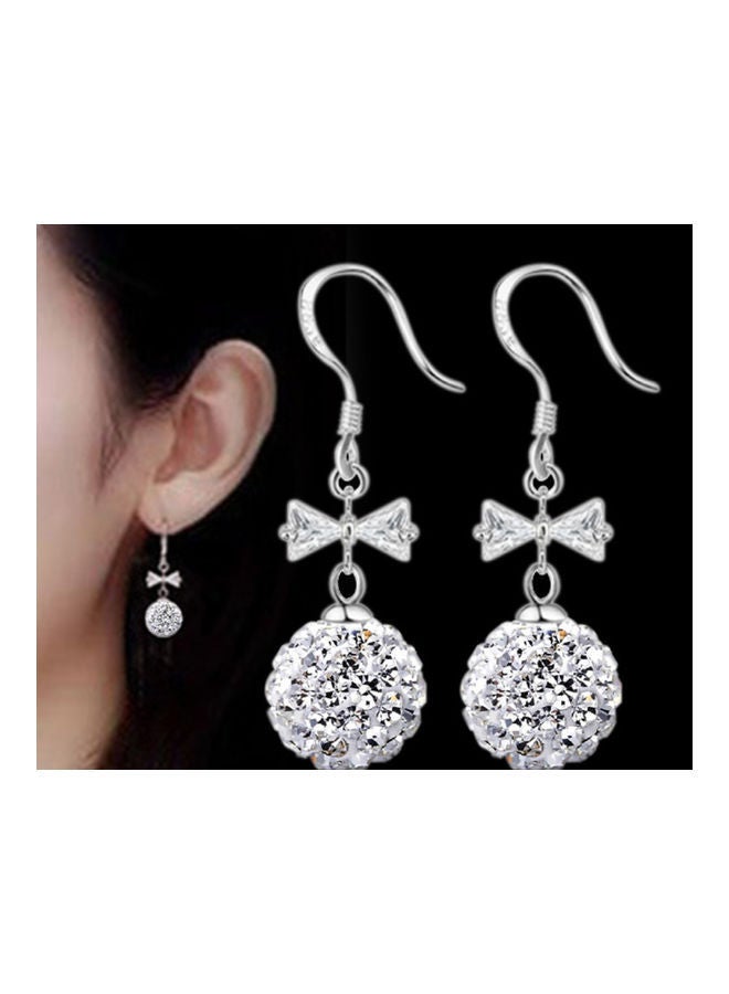 NIBEMINENT 925 Sterling Silver Rhinestone Studded Ball Earrings - Image 2