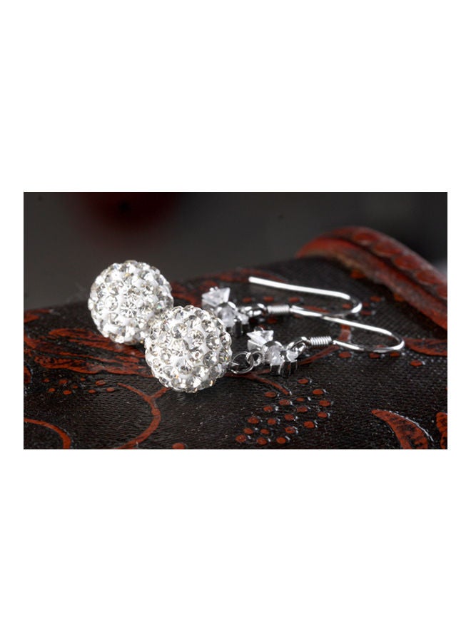 NIBEMINENT 925 Sterling Silver Rhinestone Studded Ball Earrings - Image 1