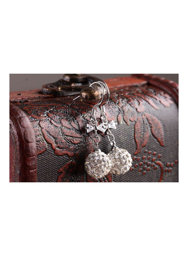 NIBEMINENT 925 Sterling Silver Rhinestone Studded Ball Earrings - Image 3