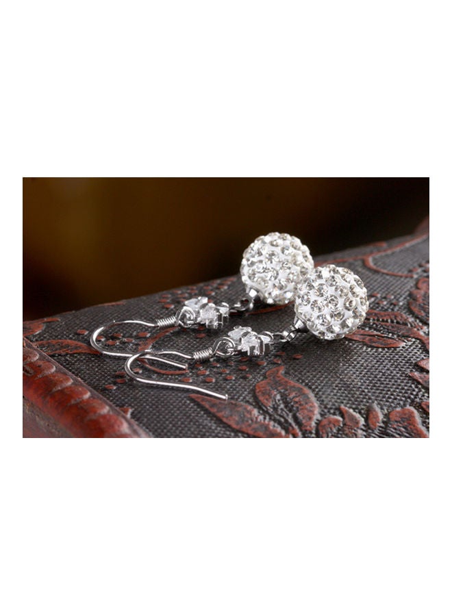 NIBEMINENT 925 Sterling Silver Rhinestone Studded Ball Earrings - Image 5