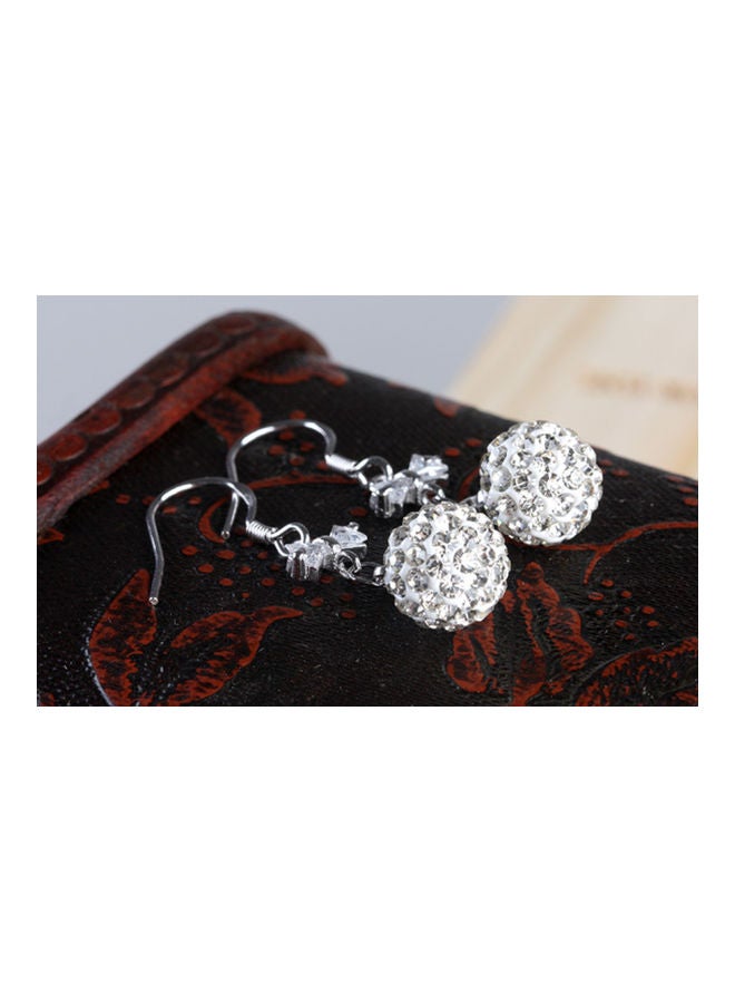 NIBEMINENT 925 Sterling Silver Rhinestone Studded Ball Earrings - Image 4