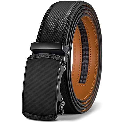 ZORO UNITED Belt for men leather with Zinc Alloy Autolock Buckle for Formal/Casual Wear (Fits Up to 40 Inches Waist) (BLACK HG01) - Image 1