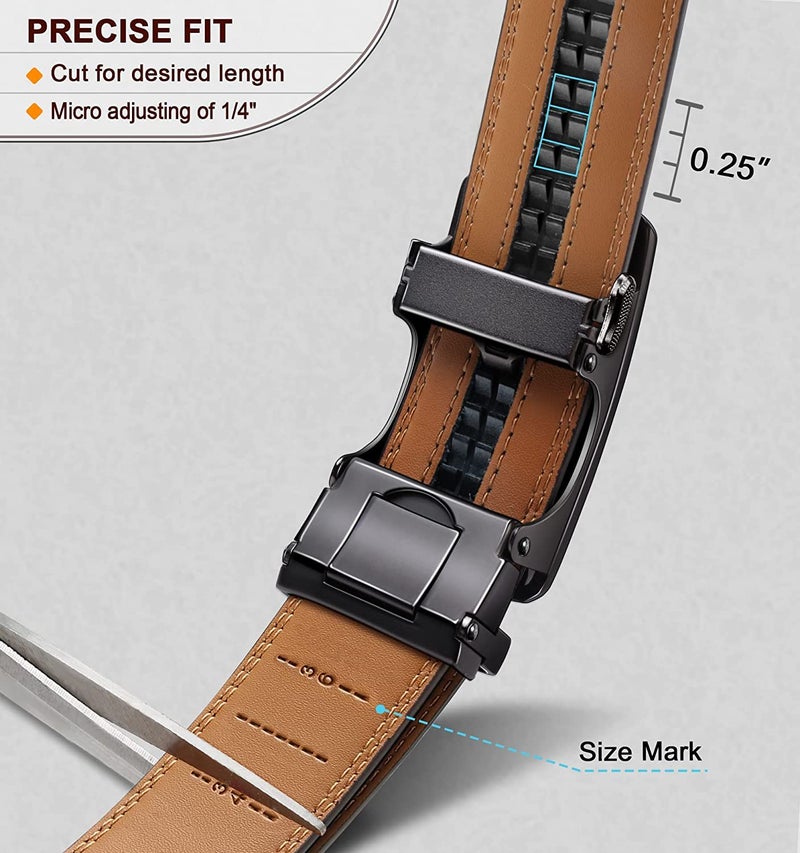 ZORO UNITED Belt for men leather with Zinc Alloy Autolock Buckle for Formal/Casual Wear (Fits Up to 40 Inches Waist) (BLACK HG01) - Image 4