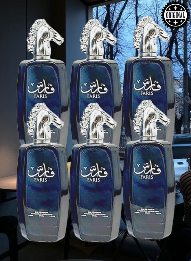 فارس 6 قطع عطر فارس أزرق غامق 100 مل - Image 1