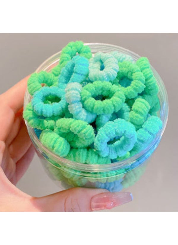 Generic - Colorful Thumb Hair Ties 100pcs Boxed Kids Baby Towel Bands No-DamageChildren's bamboo ring 100 box/Green Children's bamboo ring 100 box/Green - Image 1