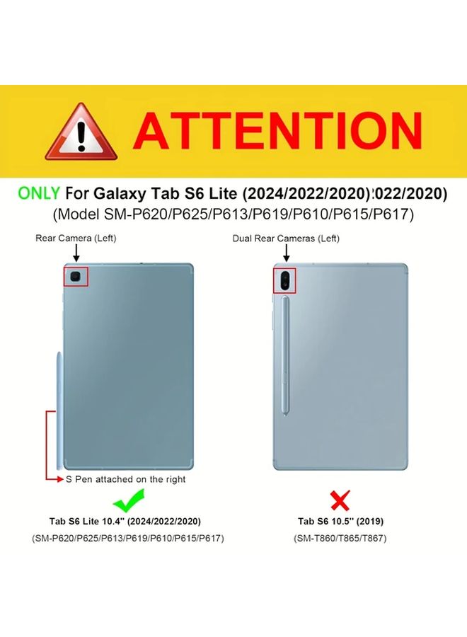 Case For Galaxy Tab S6 Lite 10.4 Inch Purple Gray With Clear Back Cover Lightweight Foldable Stand Scratch Resistant Auto Sleep Wake Function Adjustable Stand Case - Image 4