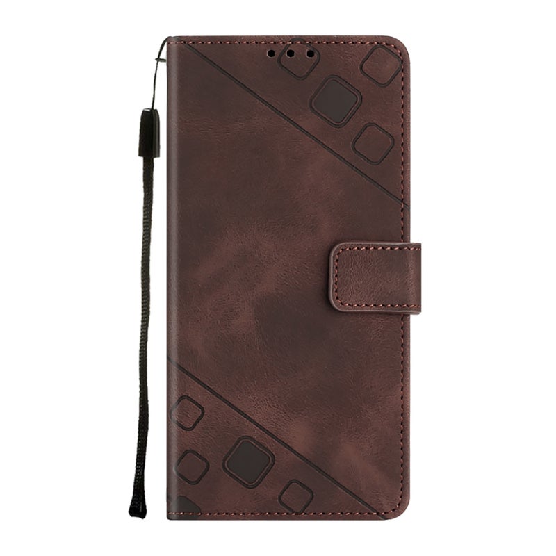 HuHa Case Cover For Xiaomi Redmi Note 13 Pro+ 5G Skin Feel Embossed Leather Phone Case(Brown) - Image 2