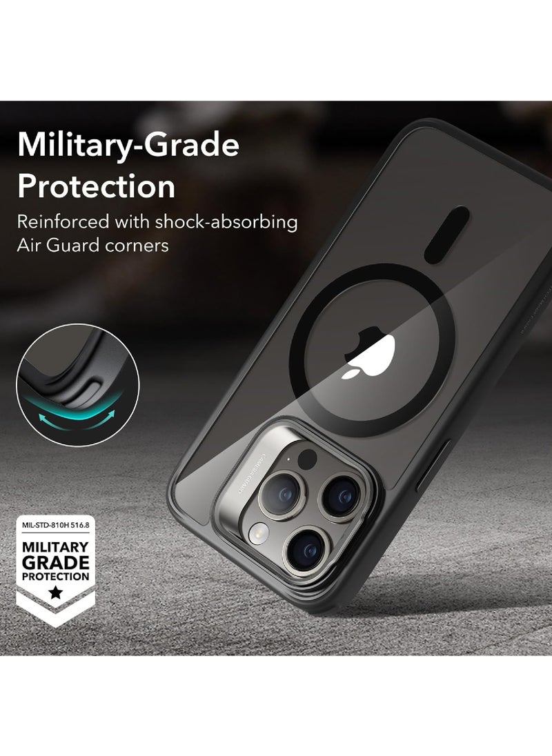 Rock Pow - For iPhone 15 Pro Case Compatible with MagSafe Shock Proof -Grade Protective Case Built-In Stash Stand Phone Case Scratch-Resistant Back Cover Classic Series - Image 1