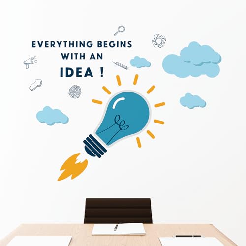 StickMe Idea Office Startup Motivation Quotes Wall Sticker (Multicolour, Vinyl) (Large-150x120 cm) - Image 1