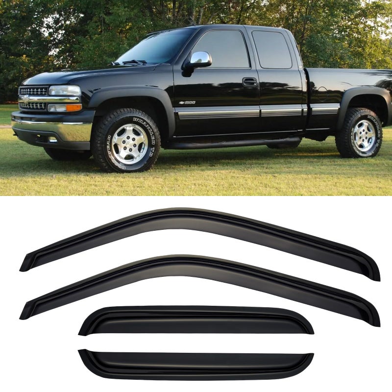 Cxdar Window Rain Guards for 19992006 Chevy SilveradoGMC Sierra 1500250035002500HD Window Vent Visors Shades Wind Deflectors for 2007 SilveradoSierra Classic Model Extended Cab