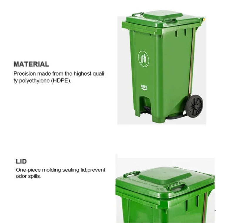 sahaba Plastic Garbage Bin with wheel, Heavy Duty Kitchen DustBin Outdoor Recycle Trash Can Large Industrial Waste bin Trash bin (Blue, 240 L) - Image 3