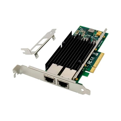 Millennium Technology 10Gb NIC Dual RJ 45 Port Ethernet Converged Network Adapter PCIe x8 with X540 T2 Chipset - Image 1