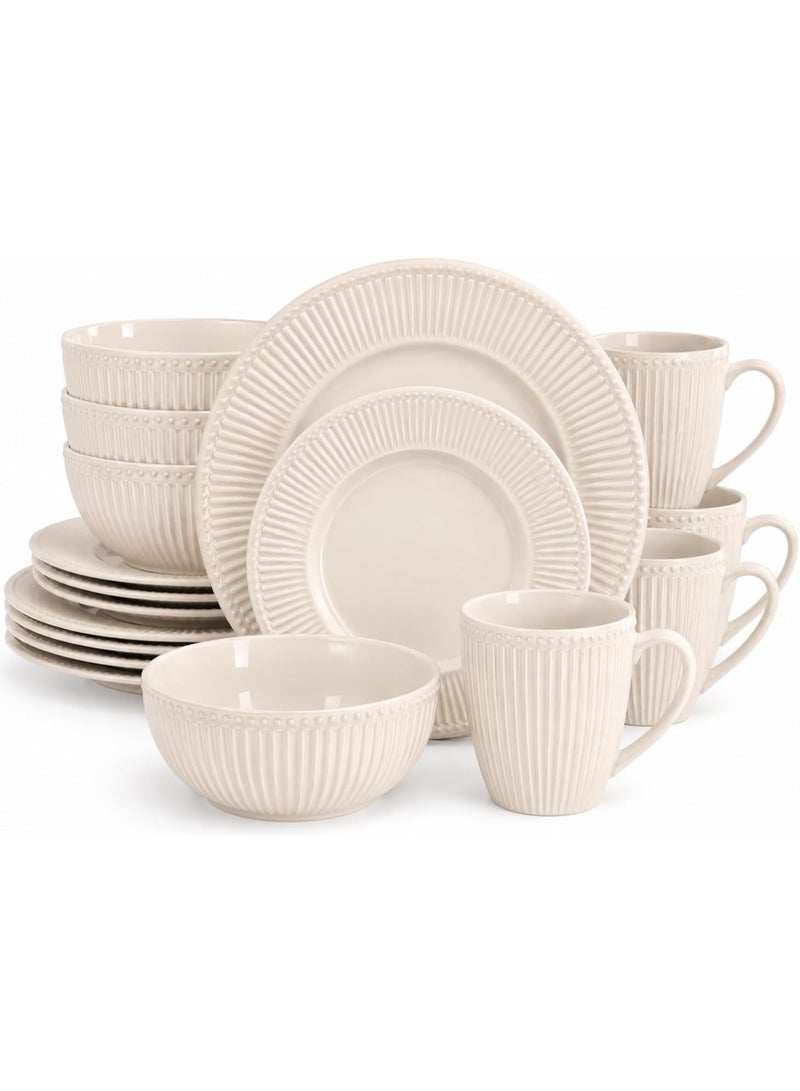 Master Gold 16 Piece Premium Porcelain Dinner Set Perfect for 4 Persons | White Plate Set | Classic Elegant Design for Everyday Use, Hospitality, Kitchen, Dining Table - Image 1