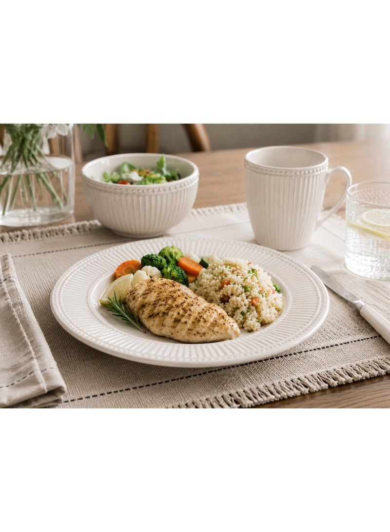 Master Gold 16 Piece Premium Porcelain Dinner Set Perfect for 4 Persons | White Plate Set | Classic Elegant Design for Everyday Use, Hospitality, Kitchen, Dining Table - Image 2