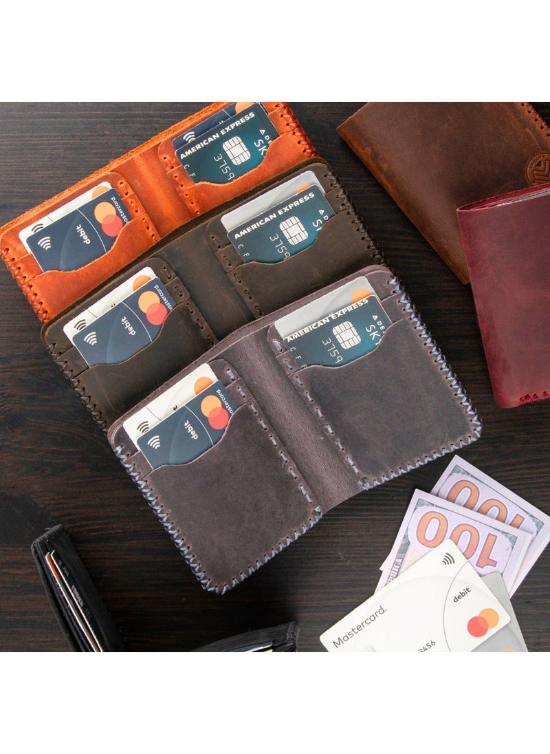 Vagave Khaki Leather Handmade Premium Wallet Card Holder Men's Wallet  - Image 1