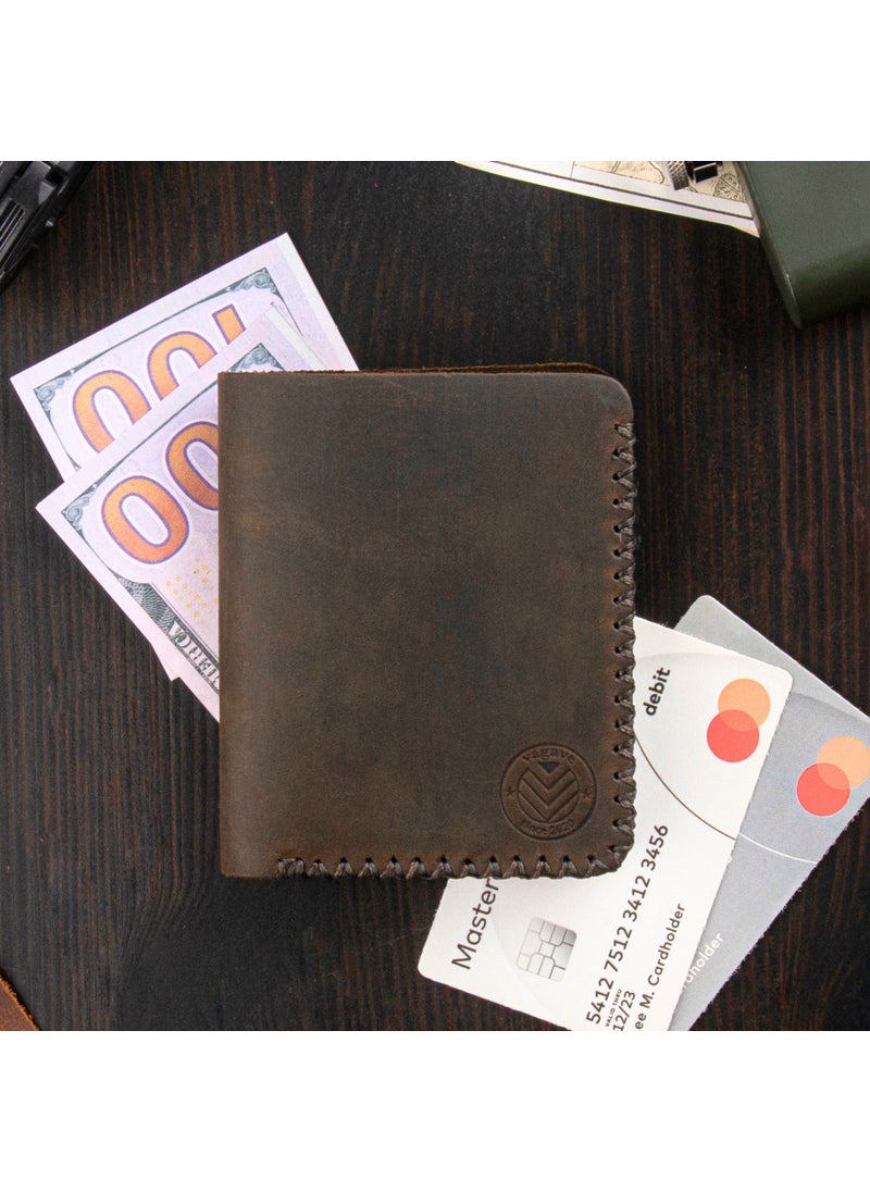Vagave Khaki Leather Handmade Premium Wallet Card Holder Men's Wallet  - Image 2