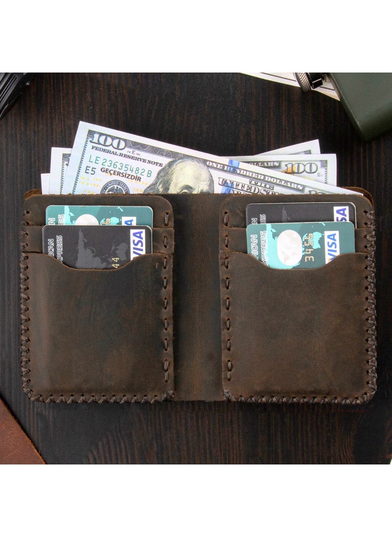 Vagave Khaki Leather Handmade Premium Wallet Card Holder Men's Wallet  - Image 3