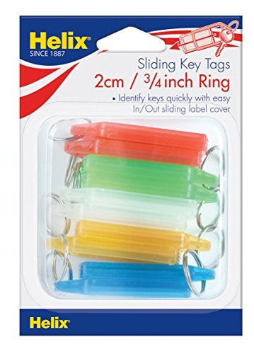 Helix Key Tags, Assorted Colors, Pack of 10 (31315) - Image 1