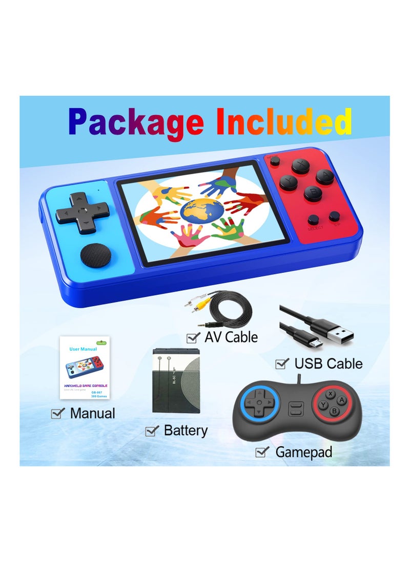 SYOSI - Handheld Game Console Portable Console Handheld Preloaded 270 Classic Retro Games with 3.0 Color Display and Gamepad Rechargeable Rechargeable Arcade Gaming Player - Image 1