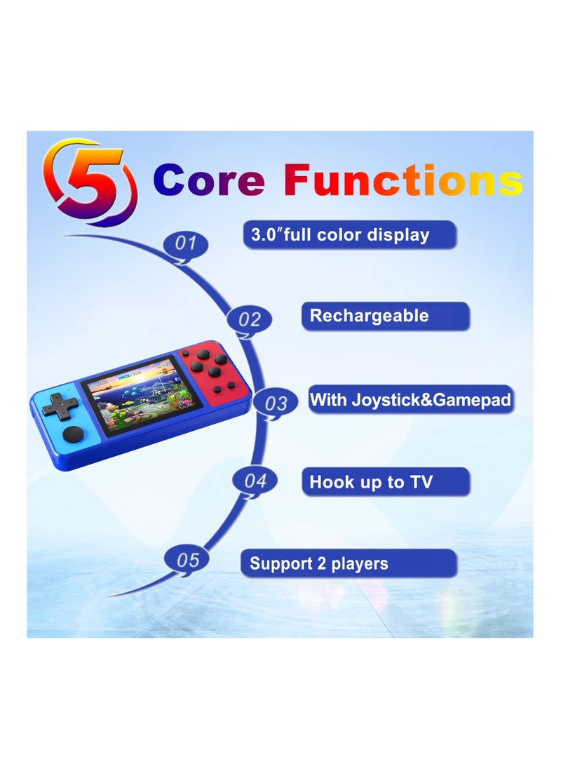 SYOSI - Handheld Game Console Portable Console Handheld Preloaded 270 Classic Retro Games with 3.0 Color Display and Gamepad Rechargeable Rechargeable Arcade Gaming Player - Image 1
