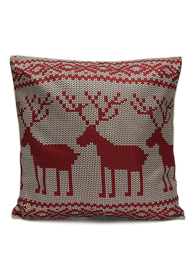 NIBEMINENT Elk Print Throw Pillow Cover Grey/Beige 45x45centimeter
