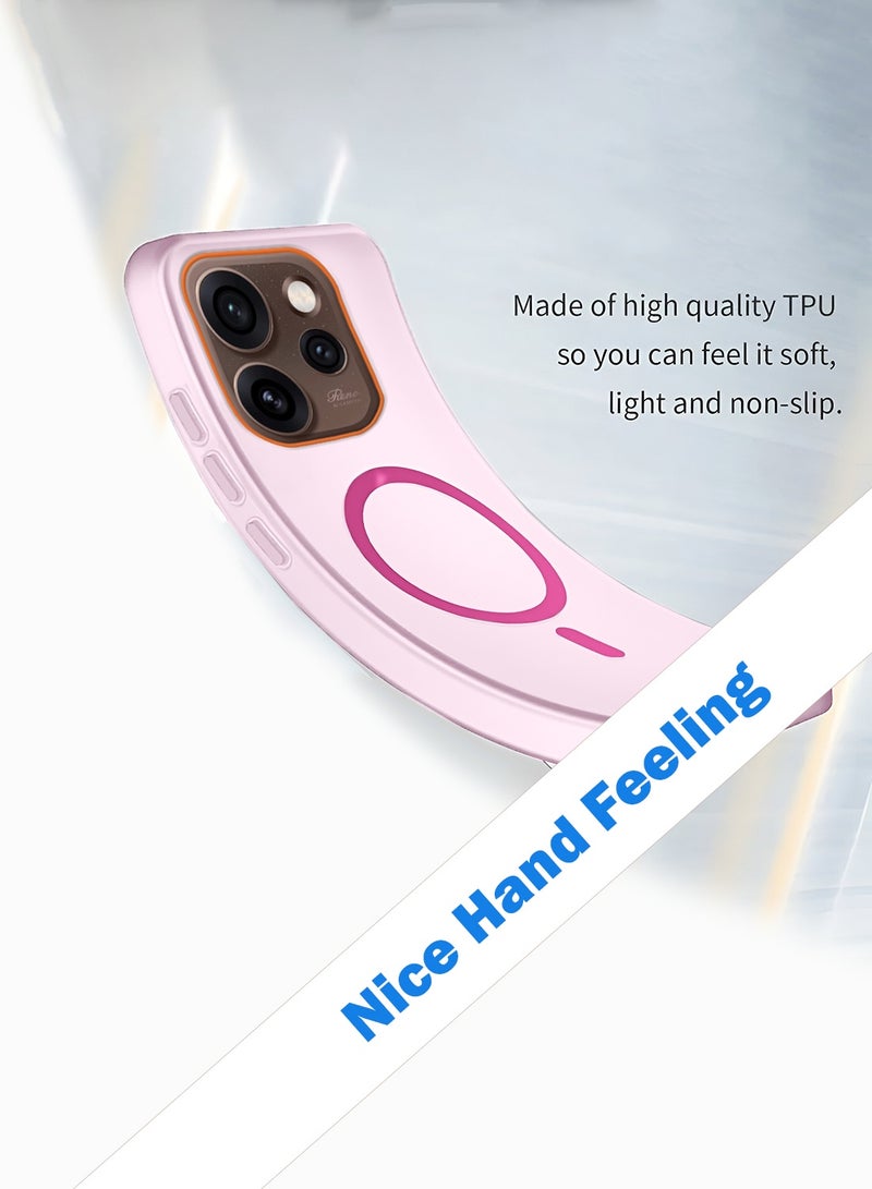 سيندي غطاء حماية لهاتف Oppo Reno15 5G 2025 هجين شفاف مع خاصية Magsafe وشحن مغناطيسي وحدود مرتفعة للكاميرا بتصميم أنيق (MCMPMN) - وردي فاتح - Image 3