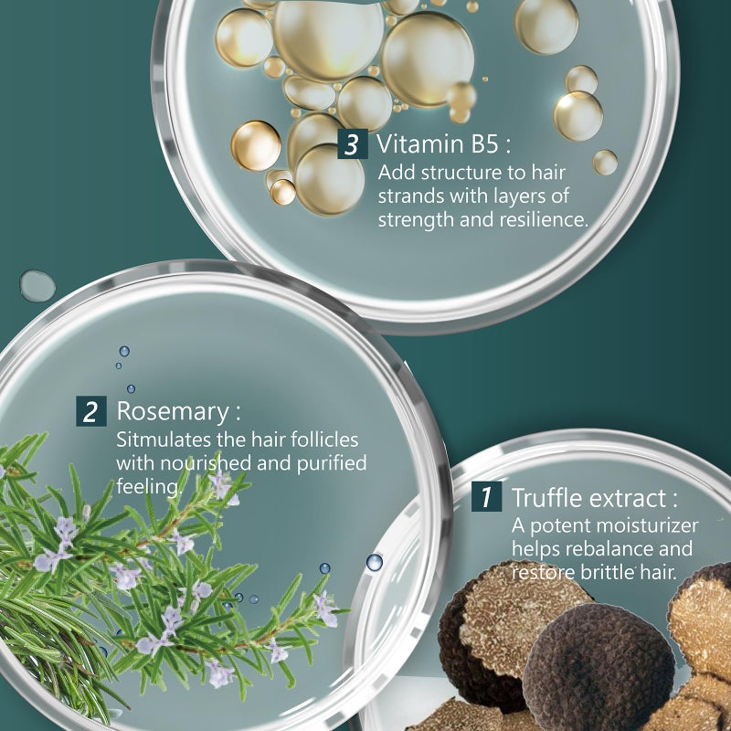 Sh Rd شامبو ترينفيل المرطب للشعر الجاف التالف | شامبو مع مستخلص الترفل، الكيراتين، إكليل الجبل | ترطيب مكثف، إصلاح وراحة لفروة الرأس | خالي من الكبريتات - 6.76 أونصة/200 مل - Image 3