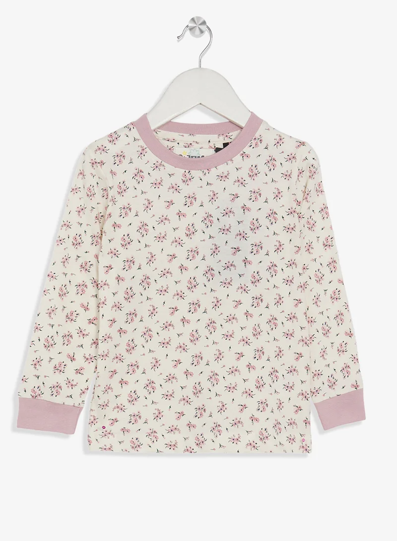 Ripples Girls Printed Long Sleeves Tee & Pyjama Set