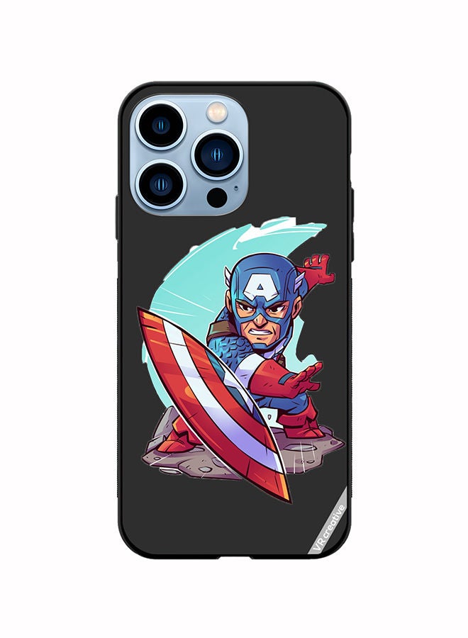 VR CREATIVE Protective Case Cover For Apple iPhone 14 Pro Max Superhero Captain America Design Multicolour - Image 1