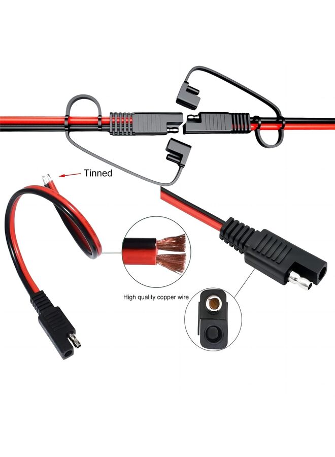Generic 4 Pack DC Power Extension Cable 14AWG Power Automotive Extension Cable Pigtail Wire Harness for Trolling,Motorcycles,Cars,Tractors,Solar Panel  - Image 3