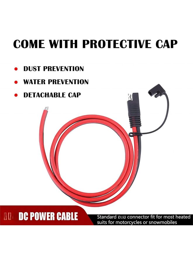 Generic 4 Pack DC Power Extension Cable 14AWG Power Automotive Extension Cable Pigtail Wire Harness for Trolling,Motorcycles,Cars,Tractors,Solar Panel  - Image 2