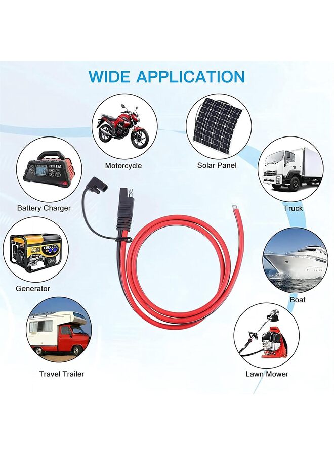 Generic 4 Pack DC Power Extension Cable 14AWG Power Automotive Extension Cable Pigtail Wire Harness for Trolling,Motorcycles,Cars,Tractors,Solar Panel  - Image 1