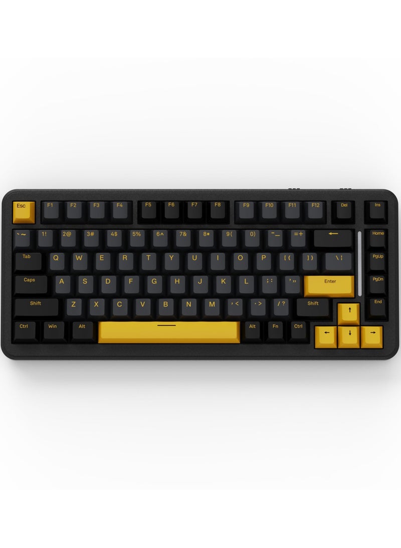 هجوم القرش كيبورد ميكانيكي لاسلكي M86 مكون من 83 مفتاح، 75% تصميم مع مرونة تبديل المفاتيح، أغطية مفاتيح من PBT مطبوعة من الجانبين، إضاءة خلفية RGB، مفاتيح مع زيت مسبق، كيبورد للألعاب ميكانيكي BT/2.4GHz/سلكي. - Image 1